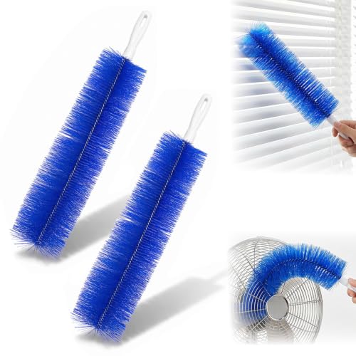 Bendable Microfiber Head, Reusable Dust Remover 2 Pcs 2026 New Fan Cleaner Brush, Washable Cobweb Duster for Air Conditioning, Fan Blades, Air Vents, Curtains, Cars - color: Blue*2