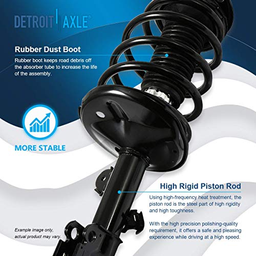 Detroit Axle - 2pc Front Struts for 98-03 Toyota Sienna, 2 Struts & Coil Springs Assembly 1998 1999 2000 2001 2002 2003 Replacement Suspension Quick Install Ready Struts Shocks - size: 171437_171438/PAIR