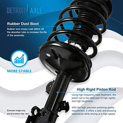Detroit Axle - 2pc Front Struts for 98-03 Toyota Sienna, 2 Struts & Coil Springs Assembly 1998 1999 2000 2001 2002 2003 Replacement Suspension Quick Install Ready Struts Shocks - size: 171437_171438/PAIR