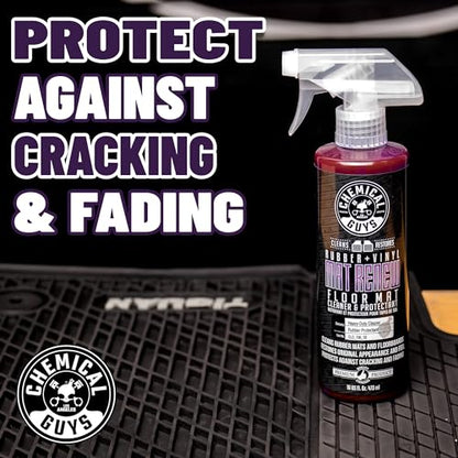 Chemical Guys, Mat Renew Rubber & Vinyl Mat Cleaner & Protectant, 16 oz | Cleans and revives rubber mats, liners and running boards, restoring a factory look with a protective finish - size: 16 Fl Oz (Pack of 1)
