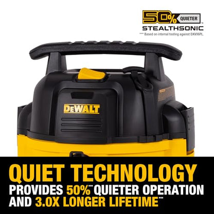 DEWALT 6 Gallon STEALTHSONIC Shop Vacuum Wet and Dry DXV06PL-QT, Ultra Quiet 4 Peak HP Wet Dry Vac for Jobsite & Workshop - size: 6 gallon