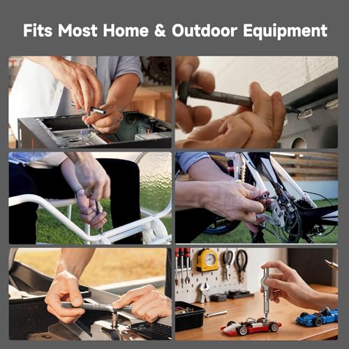 25 in 1 Magnetic Ratchet Screwdriver Set, S2 Steel Bits & 7 CR-V Sockets, Flexible Shaft, Magnetic Multi Bit Screwdriver Kit with Case for Furniture, Electronics, Bicycle & Home Repair - size: 25 in 1