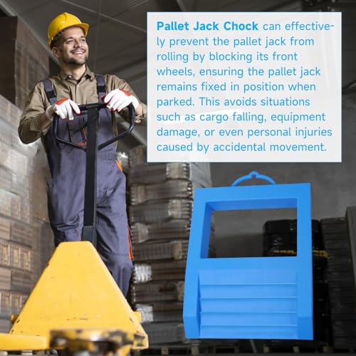Heavy Duty Pallet Jack Chock with Handle for Wheel Width of 8.5IN Non-Slip Polypropylene Jack Stopper Pallet Buster