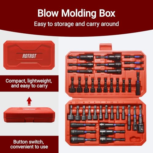 39-Piece Magnetic Nut Driver Set, Includes Metric & SAE Impact Driver Bit Set, Bit Extension & Drill Bit Adapter | 1/4" Hex Shank | Cr-V Steel, Screwdriver Bits, Bit Holder, Slotting Tool Box - size: 39-Piece Magnetic Nut Driver Set