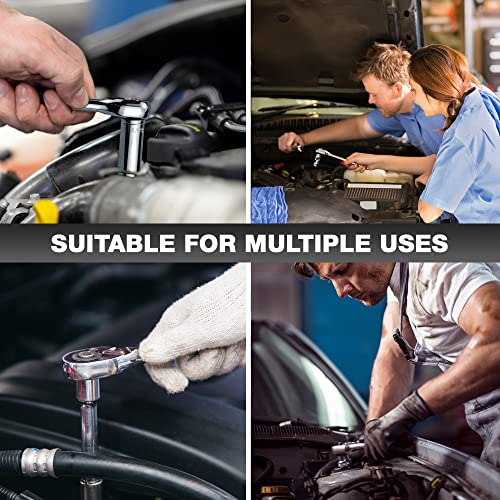 EACELIY 75pcs 1/4" Drive Impact Socket Set, Master Socket Set,Wrench Set with 1/4" Bit Adapter, Universal Joint, Ratchet, 1/4 "Drive Bit Set Extension (5/32" - 9/16 ", 4-14mm) - size: 75PCS 1/4inch