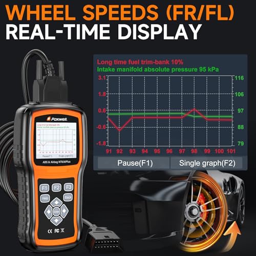 FOXWELL NT630 Plus ABS/SRS OBD2 Scanner, ABS Auto Bleed, Oil EPB SAS Resets | Brake & airbag scanner with read/clear codes, ABS bidirectional tests, live data, 10 OBD2 modes, AutoVIN and WiFi updates