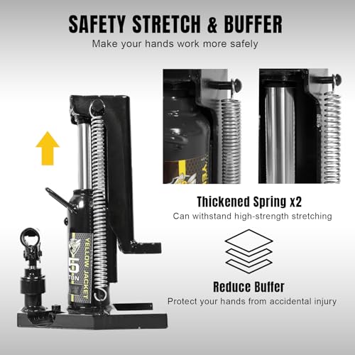 YELLOW JACKET Toe Jack, 5 Ton Saddle/2.5 Ton Claw 2-in-1 Low Profile Lift Jack, Heavy Duty Hydraulic Claw Jack for Automotive, Machinery, Construction, Farm, Garage - size: 5 Ton Saddle