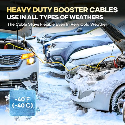 Jumper Cables for Car Battery, 8 Gauge 12 Feet Automotive Booster Cables, for Jump Starting Dead or Weak Batteries with Carry Bag - size: 8 Gauge 12 FT