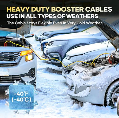 Jumper Cables for Car Battery, 8 Gauge 12 Feet Automotive Booster Cables, for Jump Starting Dead or Weak Batteries with Carry Bag - size: 8 Gauge 12 FT