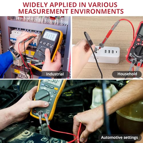 BINTA 28PCS Silicone Multimeter Leads Kit with Replaceable Test Probes | 4PCS Alligator Clips Test Hook Storage Bag, Gold-Plated Multimeter Test Leads Kit for Industrial Car Electrical Testing Home - style: 28PCS