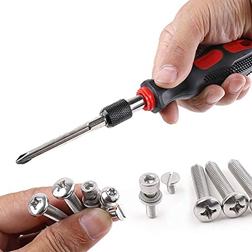 Rocaris 12 Pack 1/4 Inch Hex Shank Long Magnetic Screwdriver Bits Set 4 in Power Tools (Slotted+Cross Head) - size: 12Pcs(Slotted+Cross)