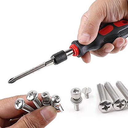 Rocaris 12 Pack 1/4 Inch Hex Shank Long Magnetic Screwdriver Bits Set 4 in Power Tools (Slotted+Cross Head) - size: 12Pcs(Slotted+Cross)