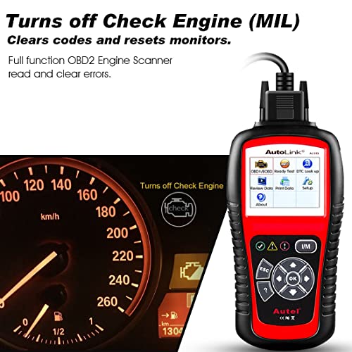 Autel AutoLink AL519 OBD2 Scanner, Professional Mechanic OBDII & CAN Car Diagnostic Scan Tool, Code Reader for Check Engine Light, One-Click Smog Check, DTCs Lookup, Upgraded Ver. of AL319/ MS309 - color: Red