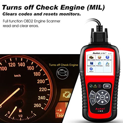 Autel AutoLink AL519 OBD2 Scanner, Professional Mechanic OBDII & CAN Car Diagnostic Scan Tool, Code Reader for Check Engine Light, One-Click Smog Check, DTCs Lookup, Upgraded Ver. of AL319/ MS309 - color: Red