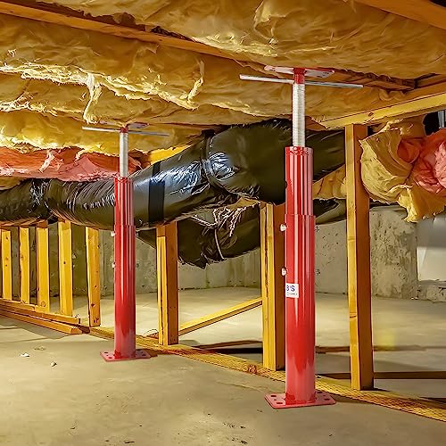 BISupply Basement Floor Jack 19” - 36” Adjustable Support Beam House Jack Post - Floor Lifting Joist Beam Brace for Cellar Ceiling 9700 lbs Max Capacity Screw Pole Jack - 6 Pack - size: 19-36 Inch (6 PACK)
