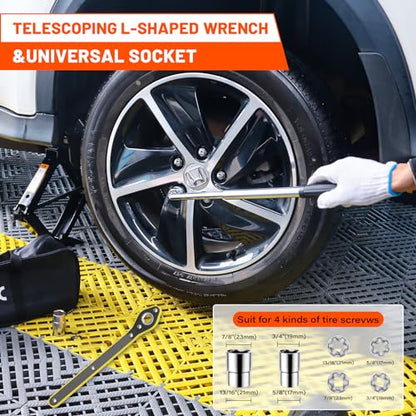 IMAYCC Car Jack Kit 2.5 Ton, Universal Scissor Car Jack, Portable Tire Changing Kit for Car SUV MPV
