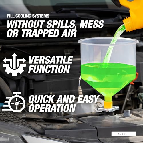 OEMTOOLS 87045 No Spill Coolant Filling Funnel Kit with Coolant Tester, No Spill Coolant Funnel Kit, Coolant Tester Kit - style: 16 Piece with Coolant Tester