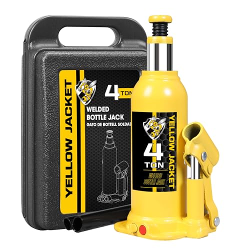 YELLOW JACKET 4 Ton Muti-Directional Welded Bottle Jack(8,000lb) with Carrying Case for Car, SUV, Auto Repair - size: 4 ton muti-directional