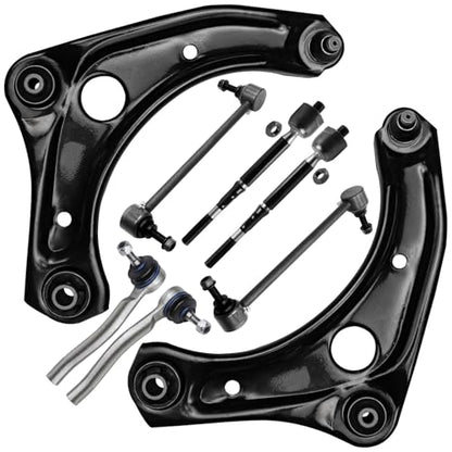 Detroit Axle - Front End Control Arms Kit for 2012-2019 Nissan Versa, 2 | Lower Control Arms w/Ball Joints 4 Inner & Outer Tie Rods 2 Sway Bars 2013 2014 2015 2016 2017 2018 Micra Versa Note - size: 8CS48089/8PC