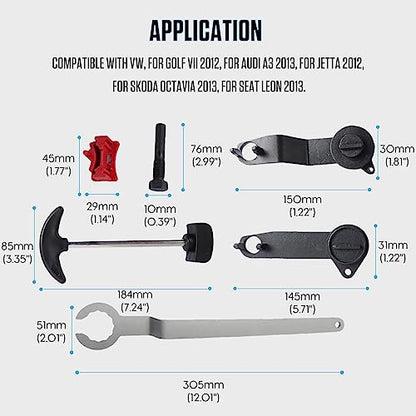 Engine Camshaft Tool Set, 6PCS Timing Belt Tool Kit for VAG EA211 1.0L 1.2L 1.4L 1.6L FSI TSI TFSI Petrol Engine Compatible with VW Audi A3 /Golf 7/New Jetta/Skoda/Santana/LaVida