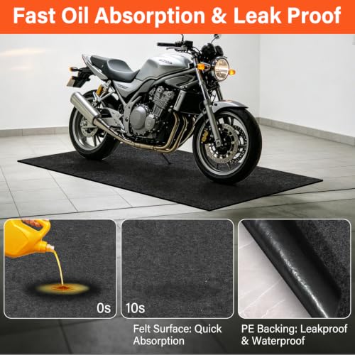 Oil Spill Mat - 36" x 60" Garage Rubber Mats for Floor | Oil & Black Water Absorbent Mat, Non-Slip, Reusable & Customizable Cuttable Pad, Easy to Clean for Oil Pans, Cars