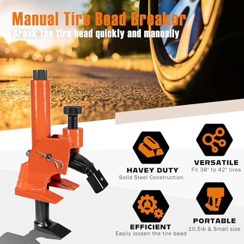 Camoo Manual Tire Bead Breaker, 38"-42" Tires Changer Tool with Rubber Pad | Easy-Operated Heavy-Duty Tire Repair Tool for ATV, Golf Cart, Trucks,Tractors and More Cars