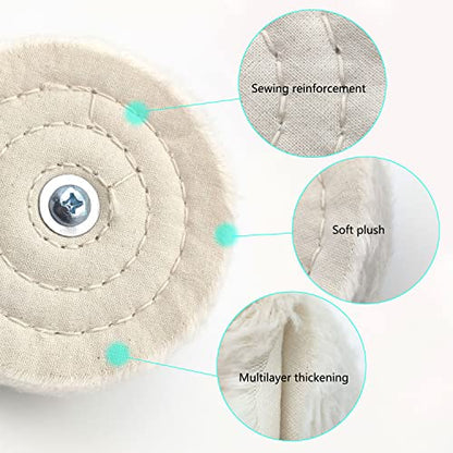 19 Pcs Buffing Wheel for Drill,Buffing Pad Polishing Wheel Kits with 6 Pcs Polishing Compound and 5 Pcs Felt Polishing Wheel,for Aluminum, Stainless Steel, Chrome,Metal,Glass,Car Detailing