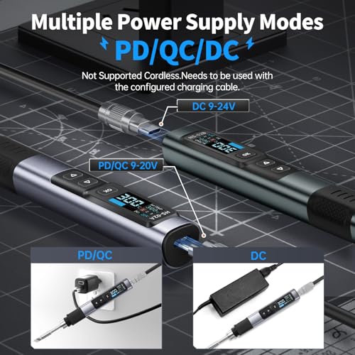 Bundle with HS02 100W Corded Soldering Iron Kit & Heat Set Insert Tool, F245 Soldering Tips