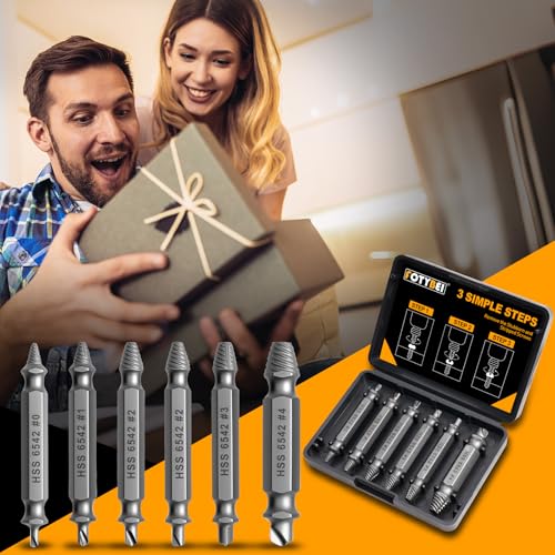 9PCS Damaged Screw Extractor Set, Hardness 65HRC, Upgraded Model HSS 6542, Removal Tool and 3 PCS Twist Drill Bit, General Bit Set Double Ended for Damaged Broken Stripped Screws - style: 9PCS