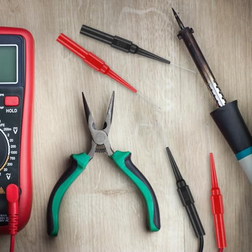 4Pcs 0.7mm Test Probe Pins, Multimeter Probes Non-Destructive Insulation Wire Piercing Needle, Stainless Steel Back Probe Pins, Super Tip Multimeter Probes for Banana Socket Plug, Car Tester Probes