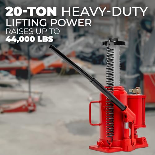Stark USA 44,000 LBS Low Profile Air Hydraulic Manual Bottle Jack Hoist, 20-Tons Heavy Duty Air Bottle Auto Truck Manual