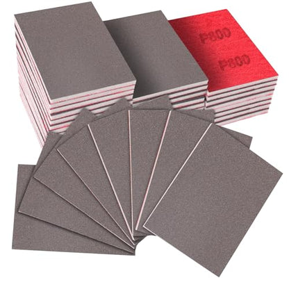 32 PCS 800 Grit Sanding Sponge, Soft and Flexible Sandpaper Block | 3 x 4 Inch, Hook and Loop, Wet and Dry Use, Washable and Reusable, Tear-Resistant Polishing Pads for Metal Auto Paint Wood - style: 32Pcs 800Grit