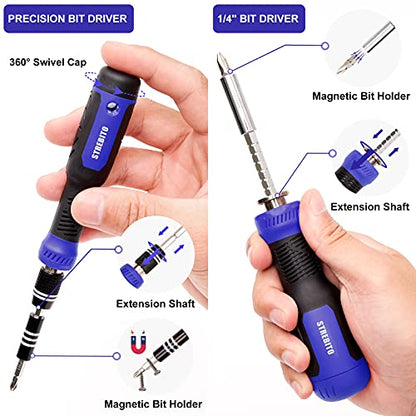 STREBITO Precision Screwdriver Set 191-Piece Multi-Bit Screwdriver 1/4 Inch Nut Driver Home Improvement Tool Electronic Repair Kit for Computer, iPhone, Laptop, PC, Cell Phone, PS4, Xbox, Nintendo - color: Blue