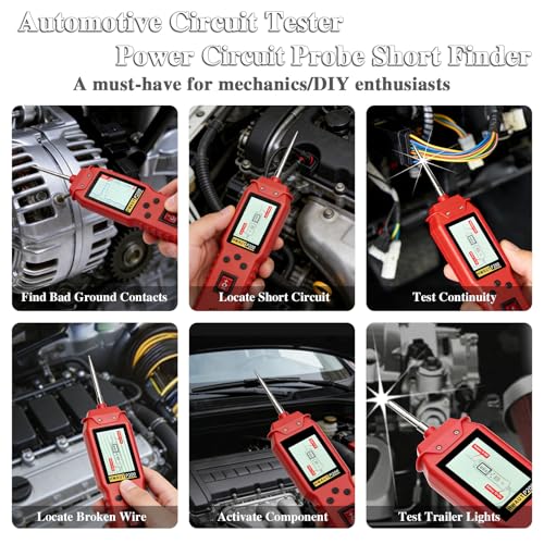 Automotive Circuit Tester, Power Circuit Probe Short Finder with Multimeter & Oscilloscope, 0-36V DC/AC Voltage, PWM Drive, Component Activation, Tester Electric 16.4FT Cable for Car Truck RV