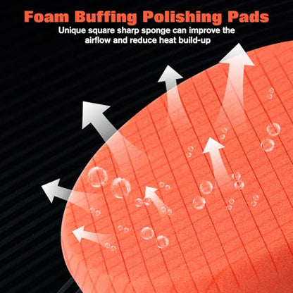 6 Inch Buffing Polishing Pads 6 Pcs Compound Buffing Sponge Pads and Woolen Pads for 150mm Backing Plate, Cutting Polishing Pad Kit for Car Buffer Polisher Compounding, Polishing and Waxing - size: 6 Inch
