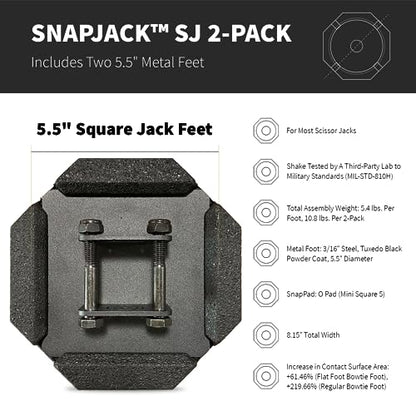 SnapPad SnapJack™ SJ (Pack of 2) | Two-Point Trailer Jack Stands Featuring 5.5" Metal Foot | Adds 61% Additional Surface Area, 3.79 lbs. Per Pad & 7.25" Total Width | Must-Have RV Accessories - size: SnapJack 2PK