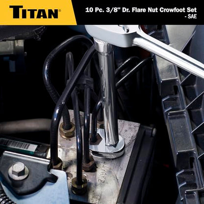 Titan 17296 3/8" Drive SAE Flare Nut Crowsfoot Wrench Set