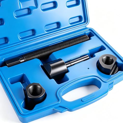 Dual Wheel Separator Tool Kit, Heavy Duty One-Piece Pusher Wheel Hub Removal Tool for Truck Bus Van Trailer, Carbon Steel Ball Bearing Driven, 3-Piece Set with Storage Case