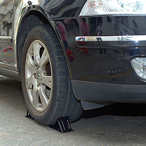 YOKOKO 2 PCS Wheel Chocks, Heavy Duty Metal Wheel Chock Blocks Foldable Tire Stoppers for Automotive, Car, SUV, Trailer, RV, Trucks & Camper