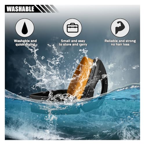 LAINLOY Car Tire Shine Brush, Soft Bristles Car Tire Wash Detailing Brush with Storage Case, Portable Car Cleaning Supplies, High-Density Auto Tire Applicator Brush (Brown)