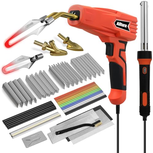 Allturn Plastic Welder, Plastic Welding Kit 3 in 1,Red | The M8 Hot Cutting Tip, 38 PCS Welding Rods, 800 PCS Staples, Patent No. D970324 - color: Red
