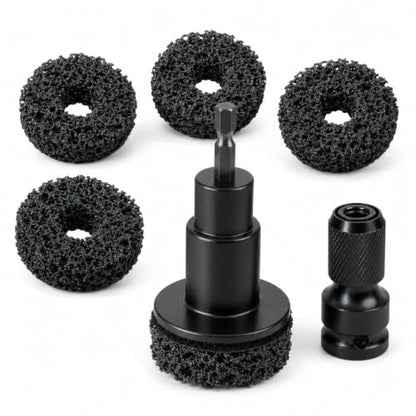 Wheel Hub Cleaning Tool Kit, 5PCS Brake Dust & Rust Removal Brush Set for Drill Attachment, Professional Scratch-Free Wire Wheel Cleaner for Car Truck Auto Hubs, Access Hard to Reach Areas