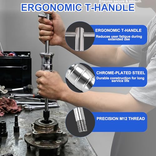 12pcs Blind Hole Bearing Puller Set, Slide Hammer Bearing Puller Set with Expandable Collets 8-32mm, High Strength Pilot Inner Removal Tool for Automotive and Motorcycle Wheel Bearings