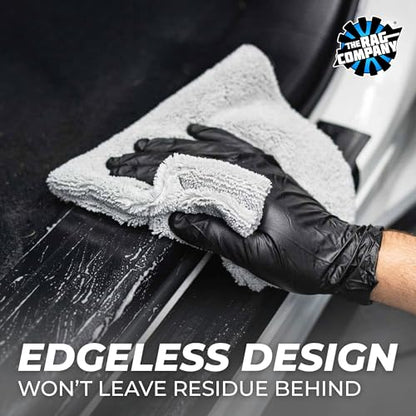 The Rag Company - Creature Edgeless Auto Detailing Towels; Professional 70/30 Blend, Dual-Pile Plush Microfiber, Buffing & Polishing, 420gsm - 16in x 16in - Ice Grey - 10-Pack - color: Ice Grey