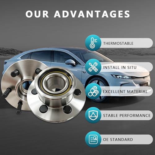 515032 Front Wheel Bearing Hub Assembly for Dodge Dakota 1997-2004 2WD | Hub for Durango 1999-2003 RWD 2WD 2-Wheel ABS Only, Eliminates Noise, Simple Installation, Direct Bolt-On, OEM Quality - size: 515032