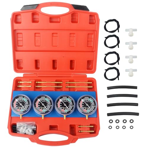 DAYUAN Motorcycle Carburetor Synchronizer Tool Bundle with 8pcs Professional Petrol Engine Compression Tester Kit