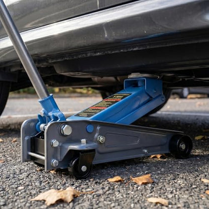 LARBANKE 3 Ton Floor Jack with 360° Swivel Castors,Heavy-Duty Floor Jack Load Capacity up to 6,600 lbs,Carbon Steel Jack for Rapid Lifting,Range from 5.31''-18.11'',Suitable for a Wide Range of Cars - size: 46cm