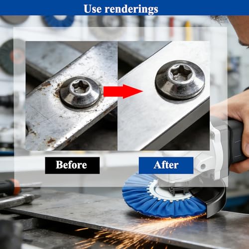 11Pcs 8 Inch Aluminum Polishing Kit for Angle Grinder (5/8 inch Arbor Hole),Metal Buffing Wheel Kit and Polishing Compound for Aluminum Stainless Steel Brass Copper Mirror Finish - style: 8 inch - 9pcs