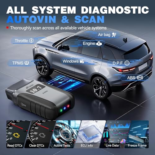 XTOOL A30D Bidirectional OBD2 Scanner Diagnostic Tool Wireless 19 Resets | Lifetime Update Scan Tool,Crank Sensor EPB Throttle Relearn,ABS SRS Transmission,FCA & CAN FD,Full System for iPhone&Android