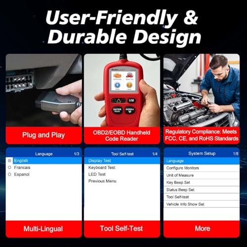 Autel OBD2 Scanner AL329, Upgraded AutoLink AL319, Auto VIN, Check-Engine-Light Code Reader, MIL Reset, One-Click I/M Readiness, CAN Car Diagnostic Scan Tool, for All OBD II Vehicles After 1996